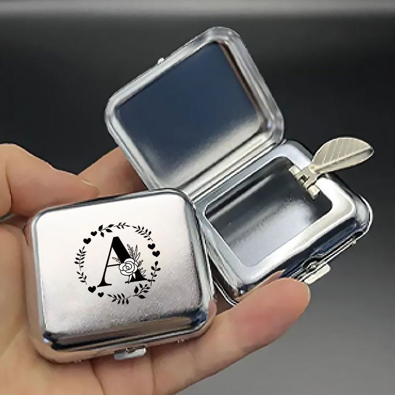 Outdoor Mini Portable Metal Cigarette Ashtray With Lockable Lid U Style Desktop Ash Case For Car Travel Pocket Ashtray Gift For Men Holiday Travel Accessories Initial Name 26 Letters Pattern - Image 5