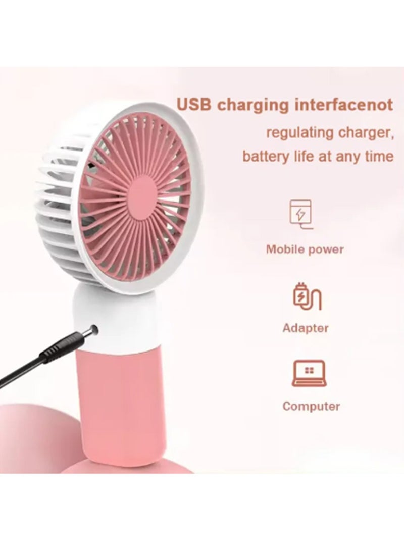 مروحة صغيرة محمولة USB قابلة لإعادة الشحن، مروحة كهربائية صغيرة لطيفة للمدرسة بقدرة 5000 مللي أمبير في الساعة مع حامل هاتف، B399-10 أزرق - Image 4