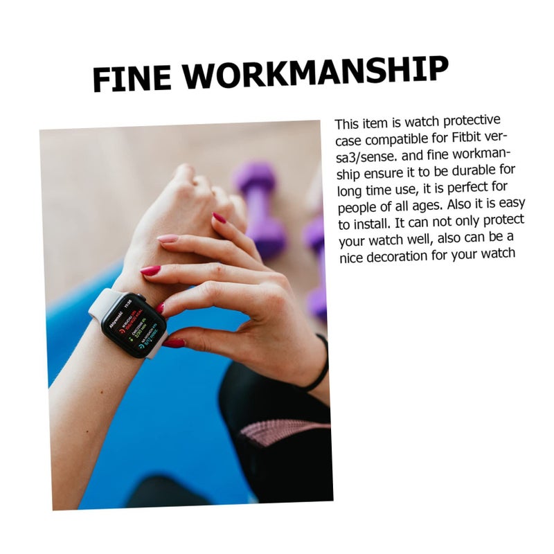Rose Gold TPU Full Protective Cover Case for Fitbit Sense Eco Friendly Easy Install - Image 5