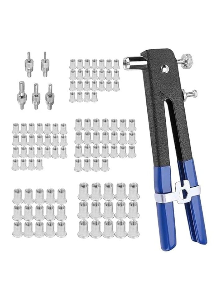 PROMASS 111pcs Rivet Nut Tool - Hand Riveter Rivet Gun, Blind Nut Riveting Gun kit Threaded Insert Rivnut Nutsert Setter Tool for Automotive, Railway, Furniture, Instrument (Size : 111) - Image 1
