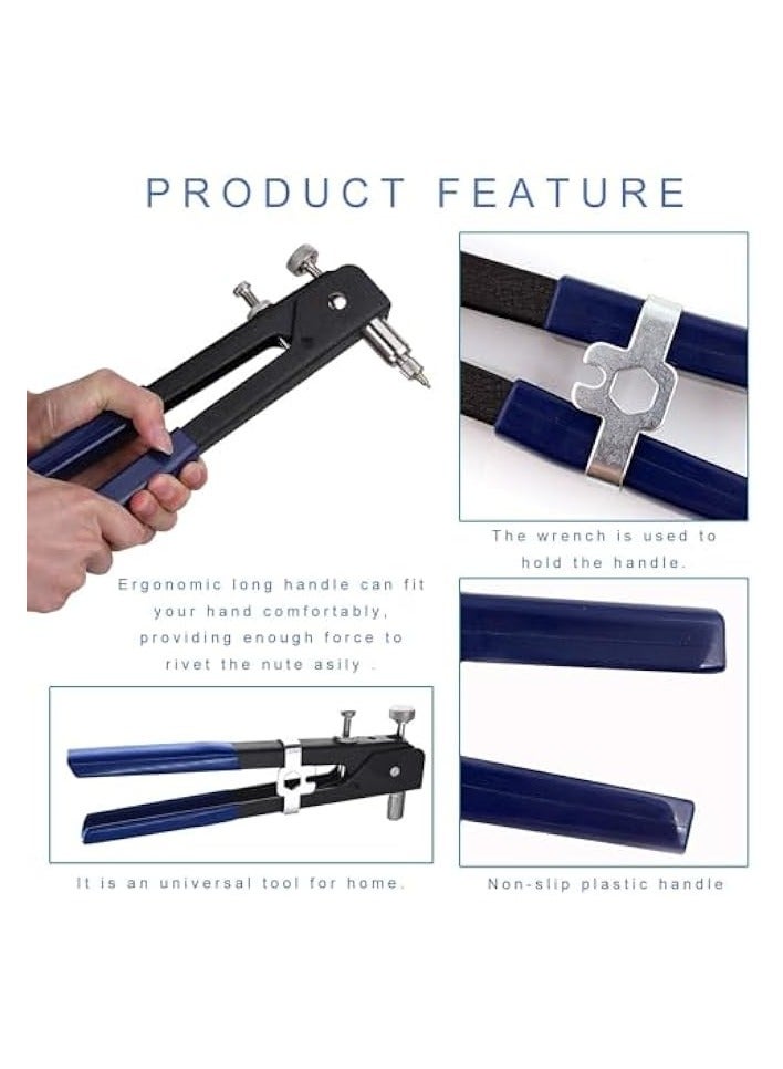 PROMASS 111pcs Rivet Nut Tool - Hand Riveter Rivet Gun, Blind Nut Riveting Gun kit Threaded Insert Rivnut Nutsert Setter Tool for Automotive, Railway, Furniture, Instrument (Size : 111) - Image 4
