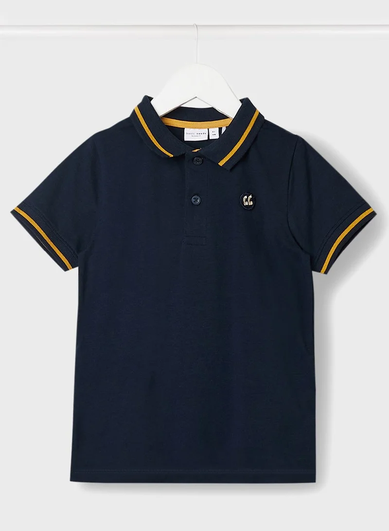 NAME IT Kids Contrast Striped Polo