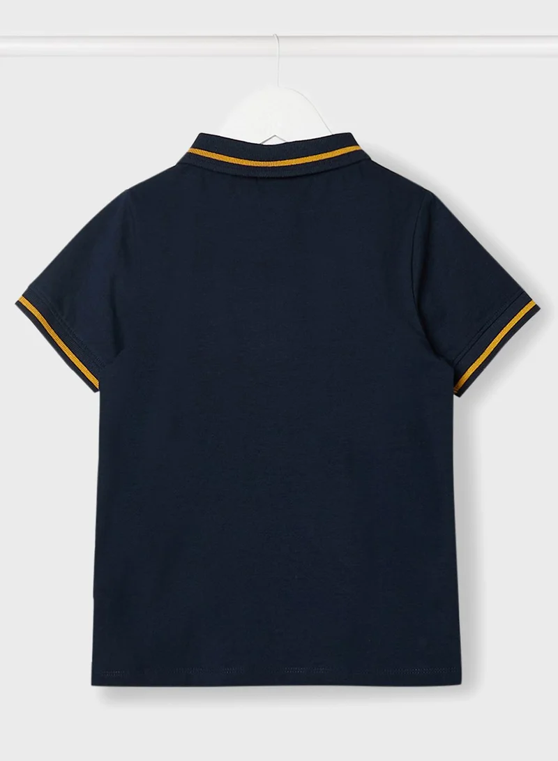 NAME IT Kids Contrast Striped Polo