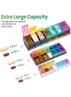 Hihonor Pill Organizer,2 Times a Day Use,7 Day Pill Box,Am Pm Pill Box,Double Compartment,Suitable for Organizing Vitamins/Fish Oil and Supplements  - Image 3