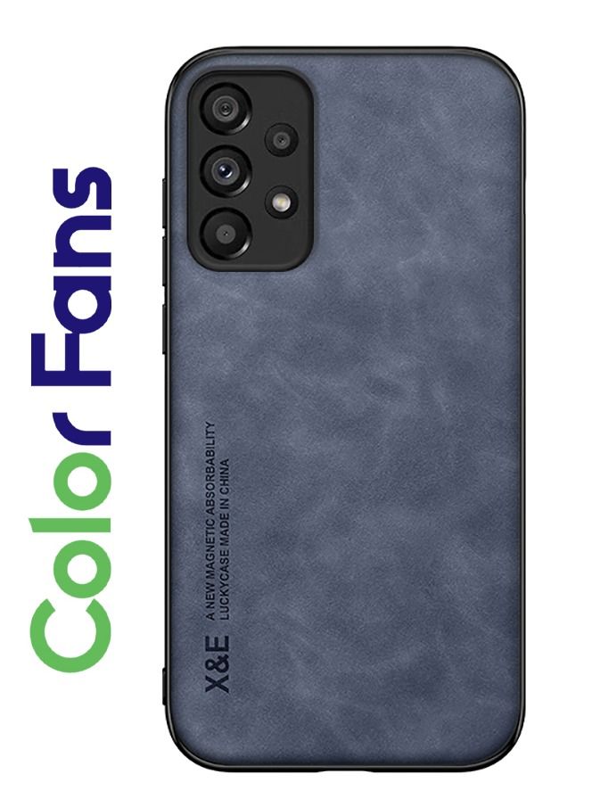 Color Fans Luxury Leather Case for Samsung Galaxy A53 5G Cover Magnetic Attraction Inside Blue/Black - Image 1