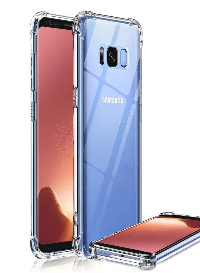 KIOMY جراب KIOMY الشفاف لهاتف سامسونج جالاكسي S8+ / S8 بلس، غطاء خلفي واقٍ للهاتف مقاوم للصدمات مع وسائد هوائية في الزوايا، جراب شفاف مرن من السيليكون الحراري المرن - Image 1