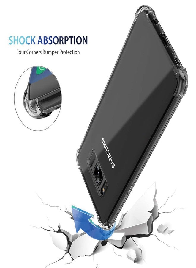 KIOMY جراب KIOMY الشفاف لهاتف سامسونج جالاكسي S8+ / S8 بلس، غطاء خلفي واقٍ للهاتف مقاوم للصدمات مع وسائد هوائية في الزوايا، جراب شفاف مرن من السيليكون الحراري المرن - Image 3