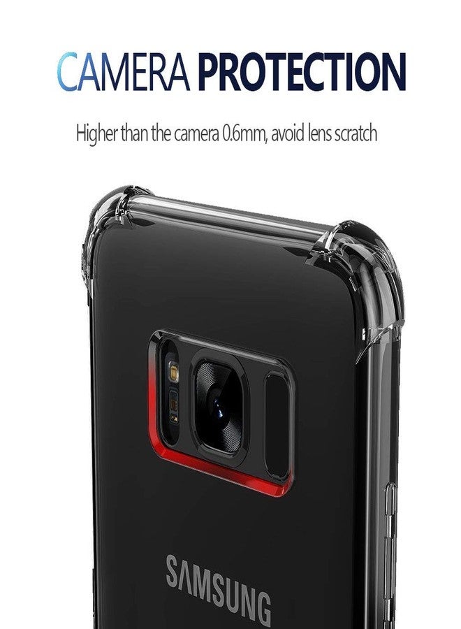 KIOMY جراب KIOMY الشفاف لهاتف سامسونج جالاكسي S8+ / S8 بلس، غطاء خلفي واقٍ للهاتف مقاوم للصدمات مع وسائد هوائية في الزوايا، جراب شفاف مرن من السيليكون الحراري المرن - Image 4