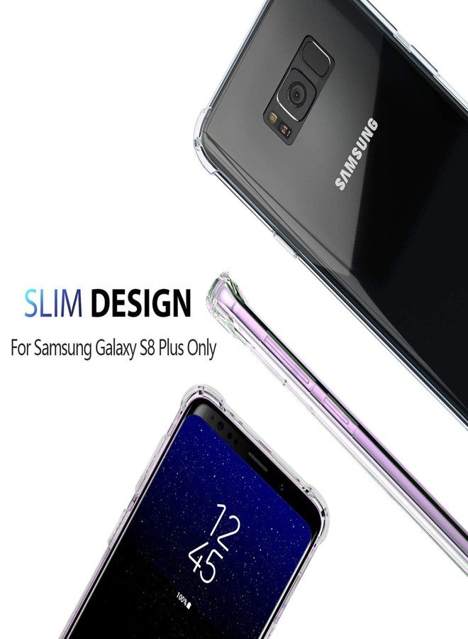 KIOMY جراب KIOMY الشفاف لهاتف سامسونج جالاكسي S8+ / S8 بلس، غطاء خلفي واقٍ للهاتف مقاوم للصدمات مع وسائد هوائية في الزوايا، جراب شفاف مرن من السيليكون الحراري المرن - Image 5