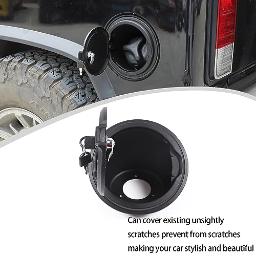 Lcojicep Locking Gas Tank Cap Cover Compatible with Hummer H2 2003-2009，Locking Gas Cap Cover, Fuel Tank Door with Lock，aluminum alloy Car Fuel Tank Gas Filler Cap Cover Accessories (Style A) - Image 5