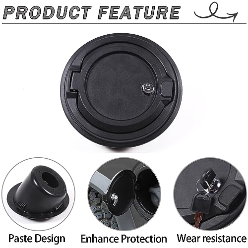 Lcojicep Locking Gas Tank Cap Cover Compatible with Hummer H2 2003-2009，Locking Gas Cap Cover, Fuel Tank Door with Lock，aluminum alloy Car Fuel Tank Gas Filler Cap Cover Accessories (Style A) - Image 4