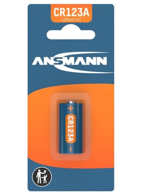 Ansmann CR123A high power lithium battery 3V (CR123A / CR17335) Long life guaranteed For use in Cameras Flashlights Smoke Detectors and Other Small Electronic Devices