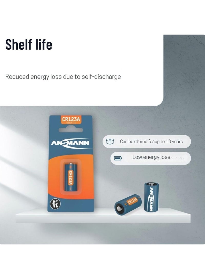 ANSMANN بطارية ليثيوم عالية الطاقة Ansmann CR123A 3V (CR123A / CR17335) ضمان عمر طويل للاستخدام في الكاميرات والمصابيح الكاشفة وكاشفات الدخان وغيرها من الأجهزة الإلكترونية الصغيرة - Image 5