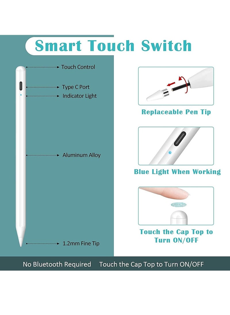 ELTRAZONE - Stylus Pen for iPad Pencil,Rechargeable Active Stylus Pen Fine Point Digital Stylist Pencil Compatible with iPad/iPad Pro/Mini/Air/ iPhone Most Capacitive Touch Screens Cellphone Tablets - Image 1
