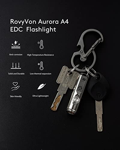 RovyVon Aurora A4 EDC Keychain Flashlight - Upgraded 4th Gen, USB C Rechargeable, Titanium 650 Lumens Super Bright Handheld Light, Five Lighting Modes, Mini for Everyday Carry - Image 3