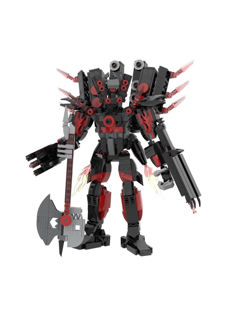 Children's Self-assembly Small Particle Toy Building Blocks Large Tomahawk Guitar Titan Speaker King Model - Image 1