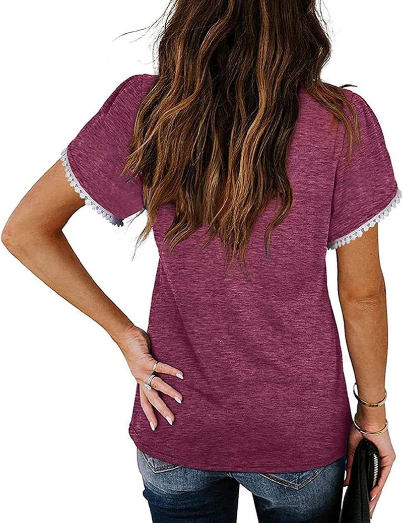 klarako Plus Size Tops for Women, Womens Loose Button Short Sleeve Shirt Cotton Ladies Casual Tops Tee T-Shirt Blouses - Image 4