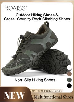 roaiss Men Multi Functional Hiking Shoes Rubber Outsole for Slip Resistance and Durability Men Five Toe Outdoor Sports Shoes Ideal for Hiking Cross Country and Rock Climbing  - Image 1
