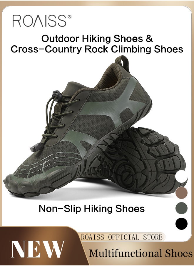 roaiss - Men Multi Functional Hiking Shoes Rubber Outsole for Slip Resistance and Durability Men Five Toe Outdoor Sports Shoes Ideal for Hiking Cross Country and Rock Climbing - Image 1