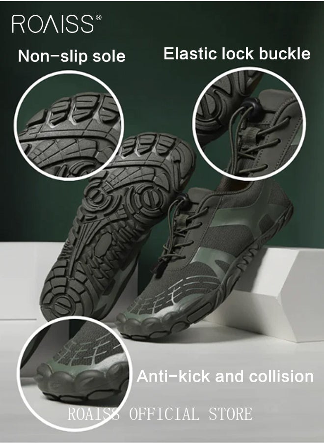 roaiss - Men Multi Functional Hiking Shoes Rubber Outsole for Slip Resistance and Durability Men Five Toe Outdoor Sports Shoes Ideal for Hiking Cross Country and Rock Climbing - Image 1