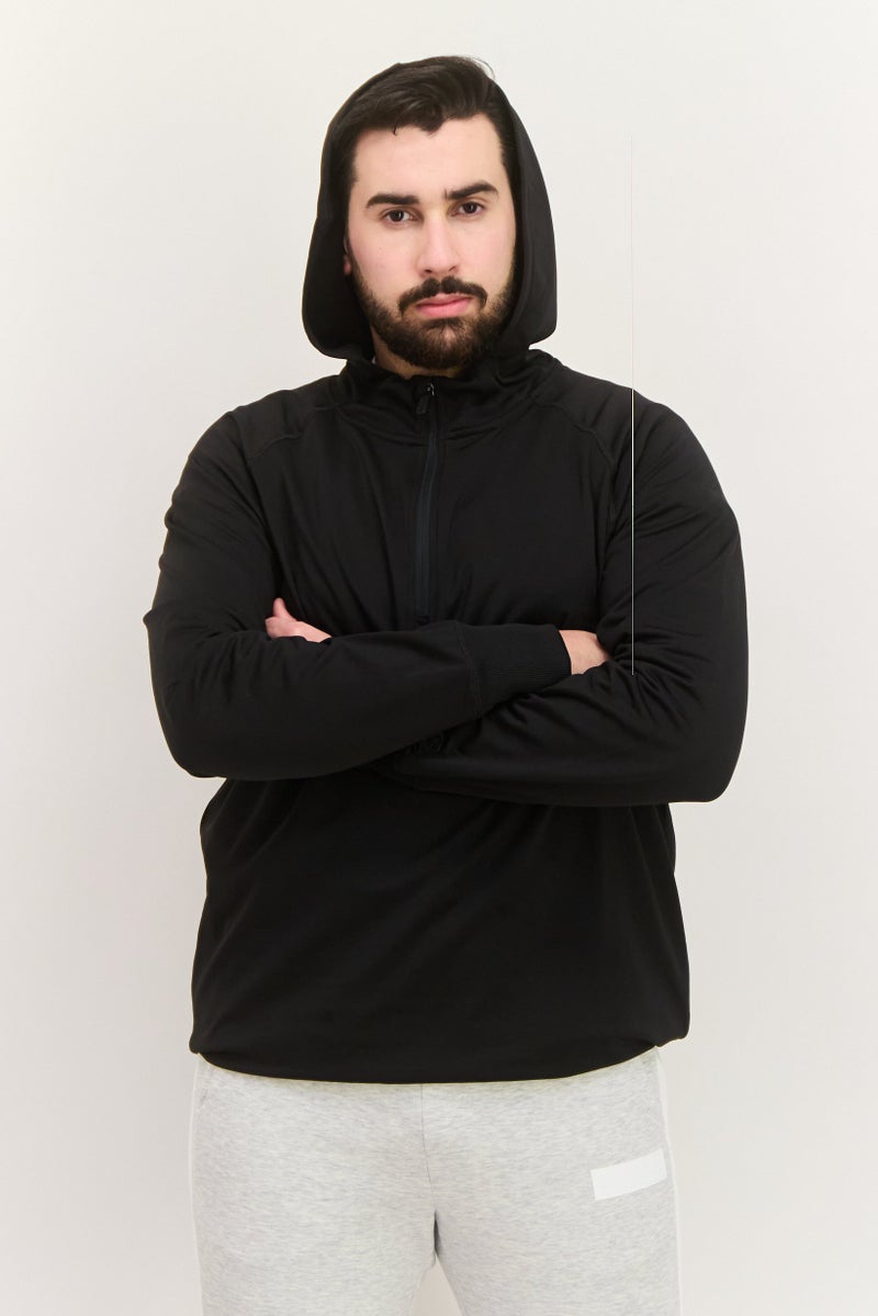 Gaiam Men Slim Fit Long Sleeves Training Hoodies, Black - Image 1