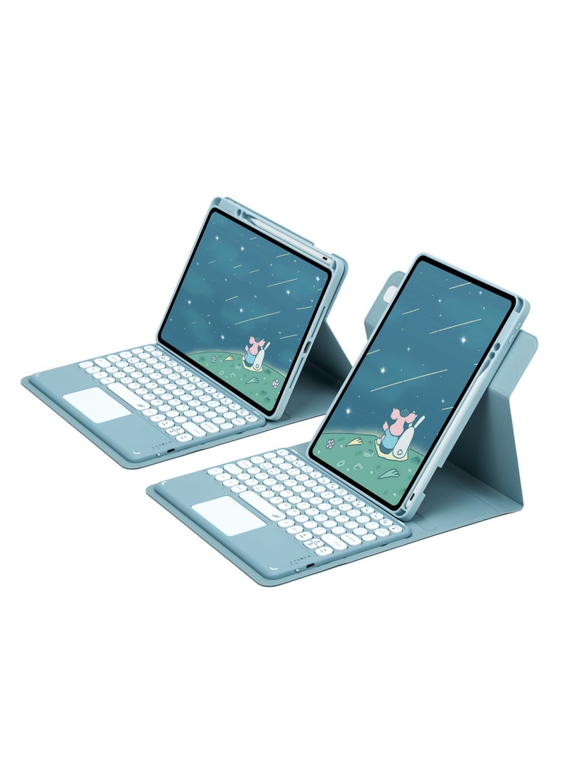 General Keyboard case for iPad (A16) 11th generation 11-inch 2025 (A3355, A3356), swivel stand case with pen holder Removable keyboard with magnetic cover  - Image 1