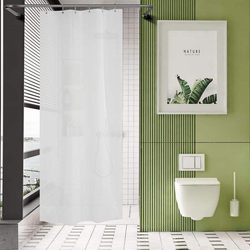 AmazerBath Waterproof Shower Curtain Liner, 36"W x 72"H, Frosted, Heavy Duty with Grommet Holes - Image 1