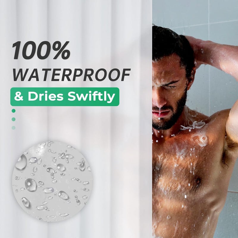 AmazerBath Waterproof Shower Curtain Liner, 36"W x 72"H, Frosted, Heavy Duty with Grommet Holes - Image 4