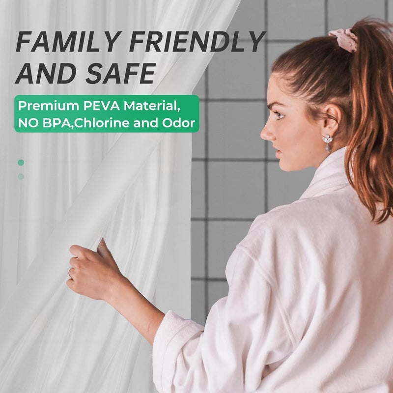 AmazerBath Waterproof Shower Curtain Liner, 36"W x 72"H, Frosted, Heavy Duty with Grommet Holes - Image 3