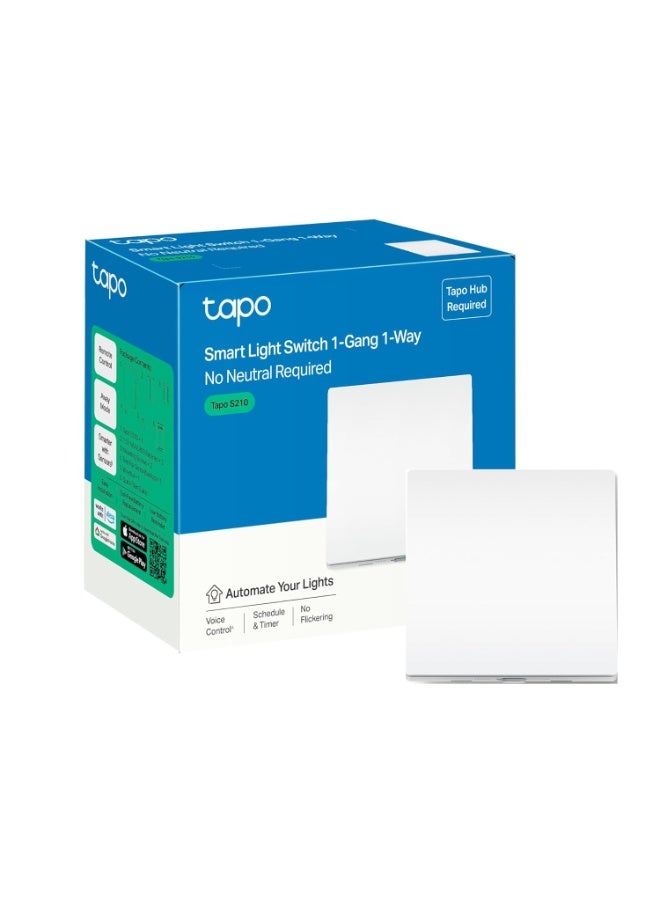 Tapo Smart Light Switch 1 Gang 1 Way Remote Control and Voice Control Away Mode No Neutral Wire Required Battery Included Works with Alexa and Google Home - Image 1