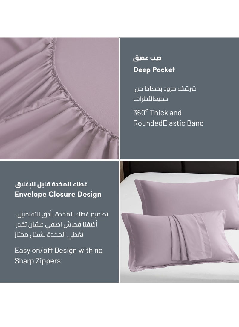 Donetella - Bedding Fitted Sheet - Fits 90x190 Cm Bed For Single Bed 2 Pcs (1 Fitted Sheet and 1 Pillowcase) - 30 Cm Deep Pocket - Solid Bed Sheet - Image 1