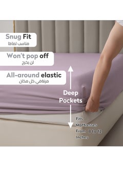 Donetella Bedding Fitted Sheet - Fits 90x190 Cm Bed For Single Bed 2 Pcs (1 Fitted Sheet and 1 Pillowcase) - 30 Cm Deep Pocket - Solid Bed Sheet  - Image 2