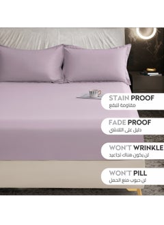 Donetella Bedding Fitted Sheet - Fits 90x190 Cm Bed For Single Bed 2 Pcs (1 Fitted Sheet and 1 Pillowcase) - 30 Cm Deep Pocket - Solid Bed Sheet  - Image 4