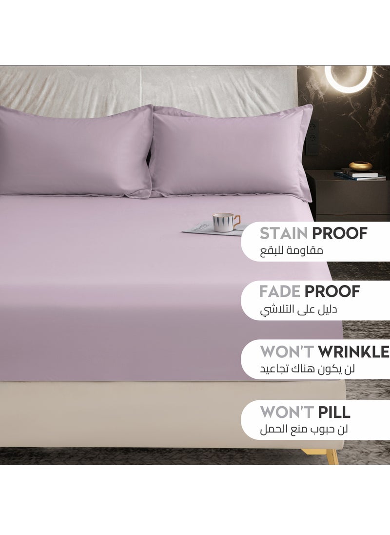 Donetella - Bedding Fitted Sheet - Fits 90x190 Cm Bed For Single Bed 2 Pcs (1 Fitted Sheet and 1 Pillowcase) - 30 Cm Deep Pocket - Solid Bed Sheet - Image 1