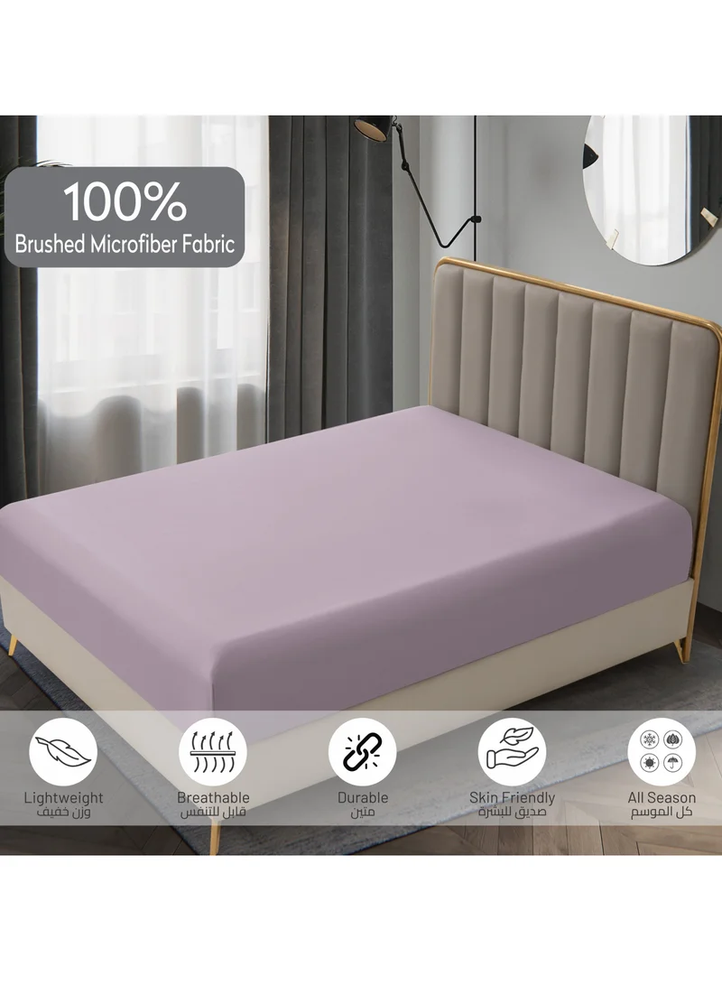 Donetella Bedding Fitted Sheet - Fits 90x190 Cm Bed For Single Bed 2 Pcs (1 Fitted Sheet and 1 Pillowcase) - 30 Cm Deep Pocket - Solid Bed Sheet