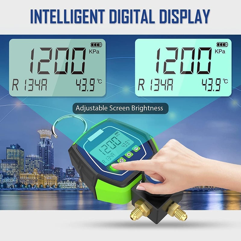 ELEY HVAC Digital Manifold Gauge Set, R134a Refrigerant Recharge Kit AC Manifold Gauge Set with 3 Hoses (Tolerance Range: -/+0.5%) - Image 4