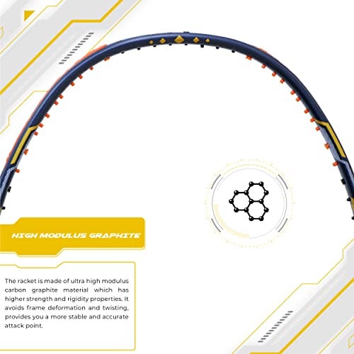 Apacs راكت بادل احترافي غير مشدود Apacs Finapi 232 Xtra Power (40LBS، 100% جرافيت ياباني من الدرجة الأولى) قوي للغاية مع غلاف كامل مجاني (ذهبي بحري) - Image 2