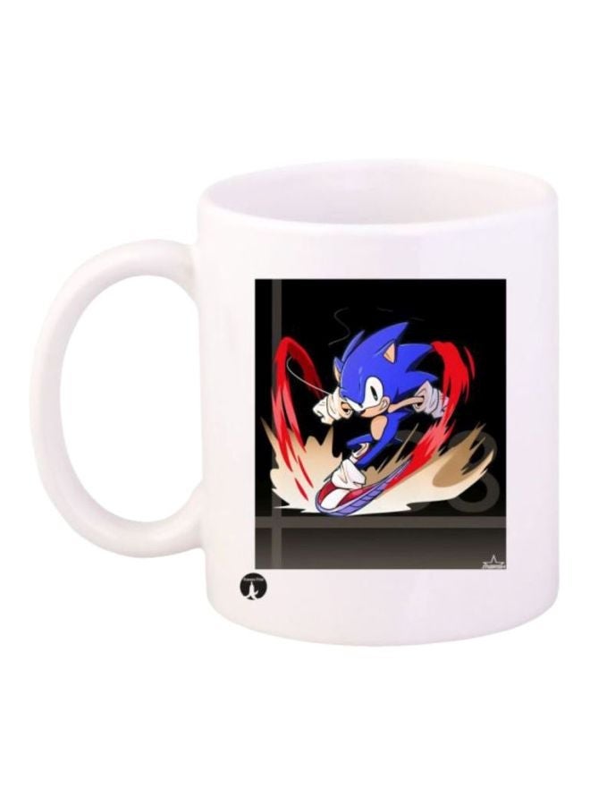 RYN Sonic Video Game Printed Coffee Mug White/Black/Blue