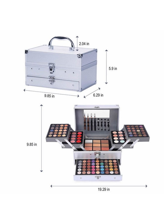MISS ROSE M 132 Color All In One Makeup Kitprofessional Makeup Case Set For Teen Girls Multicolor Eyeshadow Palette(006N2Silver)  - Image 4