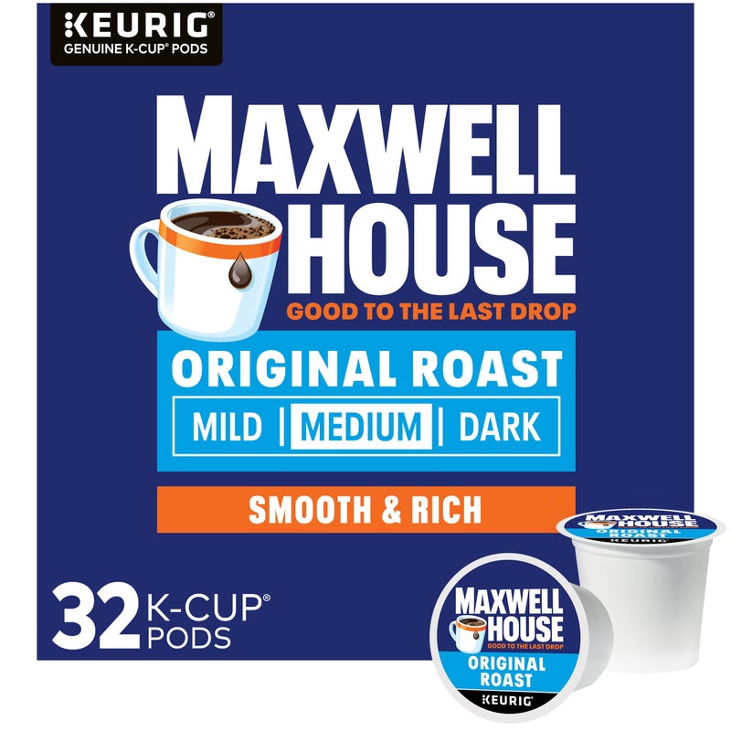 Maxwell House Original Roast Medium Roast K-Cup Coffee Pods (32 ct Box) - Image 1