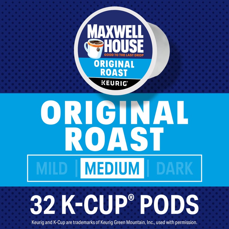 Maxwell House Original Roast Medium Roast K-Cup Coffee Pods (32 ct Box) - Image 3