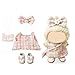 NEOVISTA Clothes Compatible with LABUBU Doll 4PCS Pink Tweed Charm Set 17cm Doll Clothes Designer Outfit for Romantic Pastel Theme Chic Stylish Accessories for Labubu No Doll Peachy Tweed Daydream - Image 3