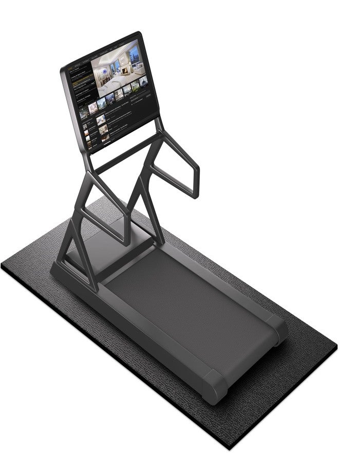 GymCope Exercise Equipment Mat 72"x36", 6mm Thick High-Density Treadmill Mat for Exercise Bike, Elliptical, Exercise Mat for Jump Rope, Workout, Yoga, Gym Flooring for Hardwood Floor Carpet Protection - Image 1