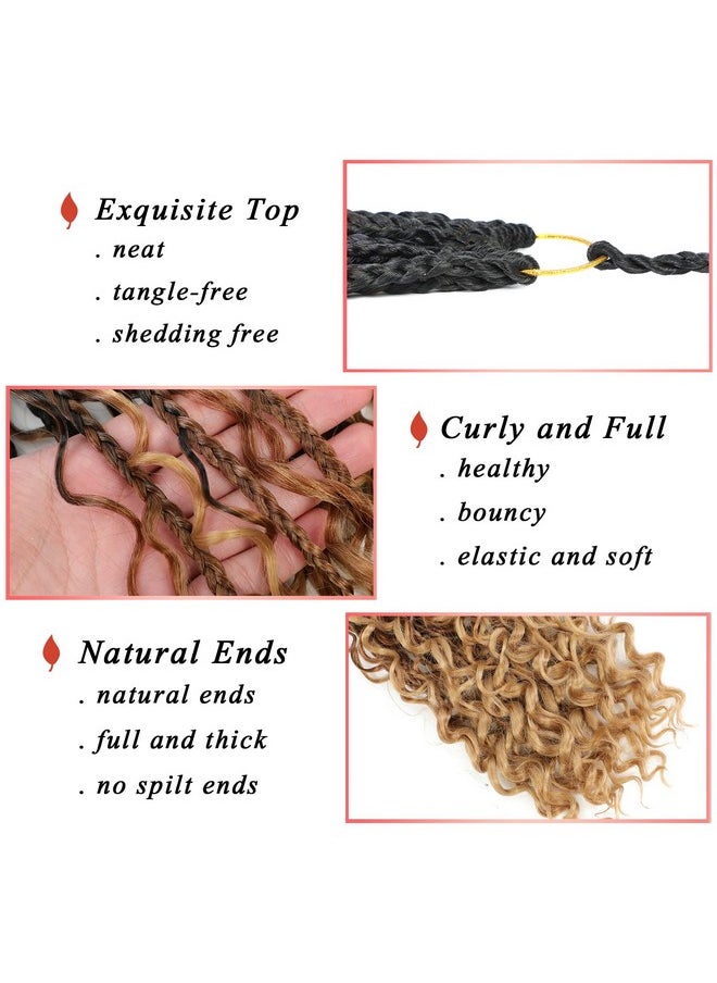 Liang Dian Goddess Box Braids Crochet Hair 14 Inch 8 Packs Crochet Box Braids For Black Women Pre Looped Synthetic Braiding Hair Bohemian Hippie Braids Hair Extensions(14 Inch 1B/30/27) 