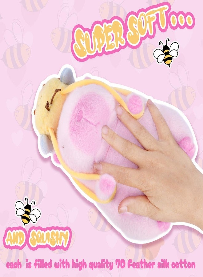 CHDBLOCK Capybara Plush Toy - 9 Inch Kawaii Capibara Stuffed Animal with Bee Backpack, Cute Pink Capybara Plushie Doll Pillow for Kids and Adults - Image 3