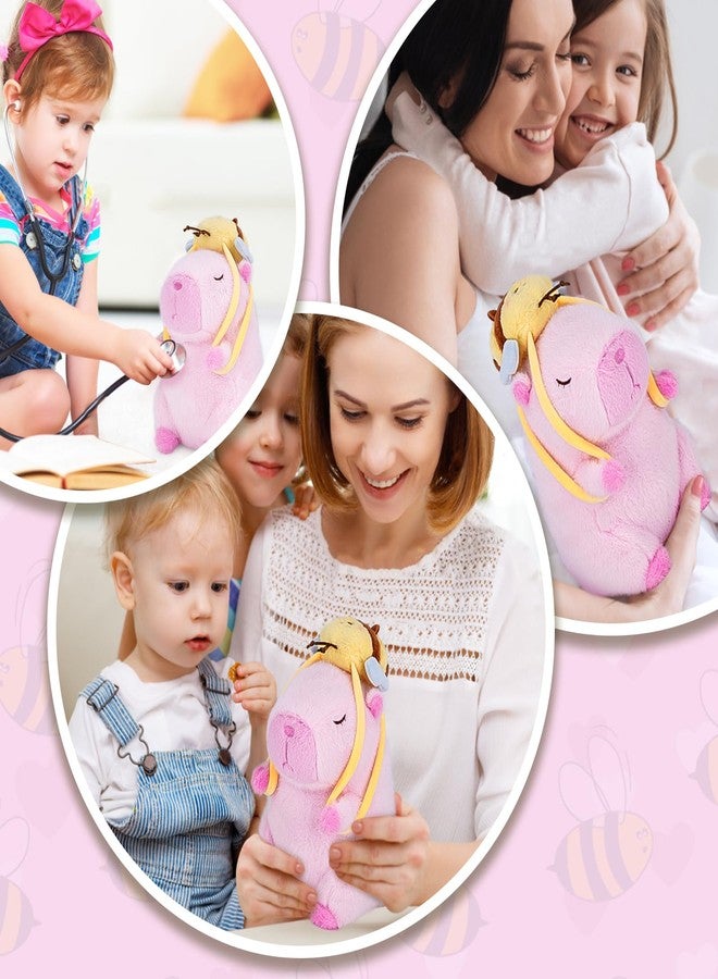 CHDBLOCK Capybara Plush Toy - 9 Inch Kawaii Capibara Stuffed Animal with Bee Backpack, Cute Pink Capybara Plushie Doll Pillow for Kids and Adults - Image 4