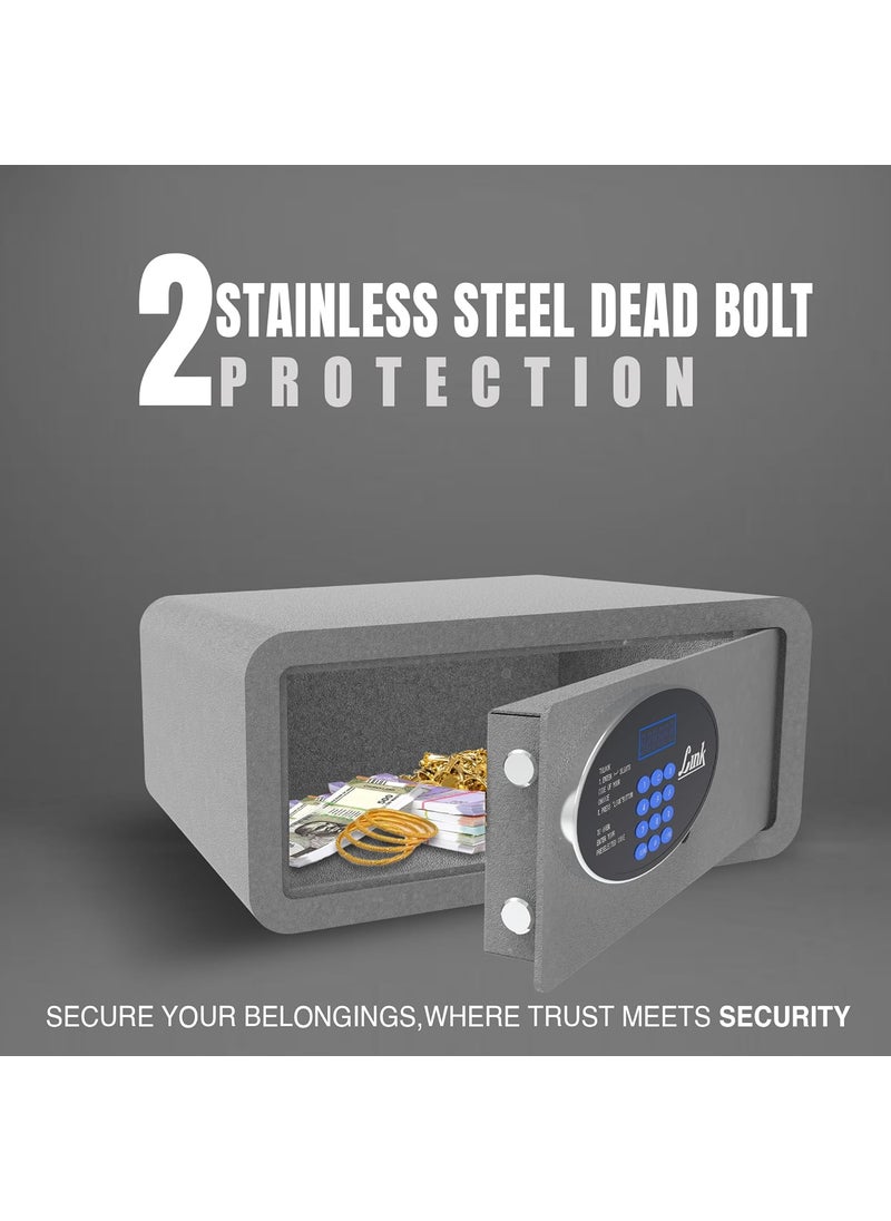 Link - Link Smart Citron Safe Locker for Home 28L Capacity Digital Lock PIN Access Emergency Super Password Motorized Mechanism Grey Free installation and 3 Year Domestic Warranty - Image 1