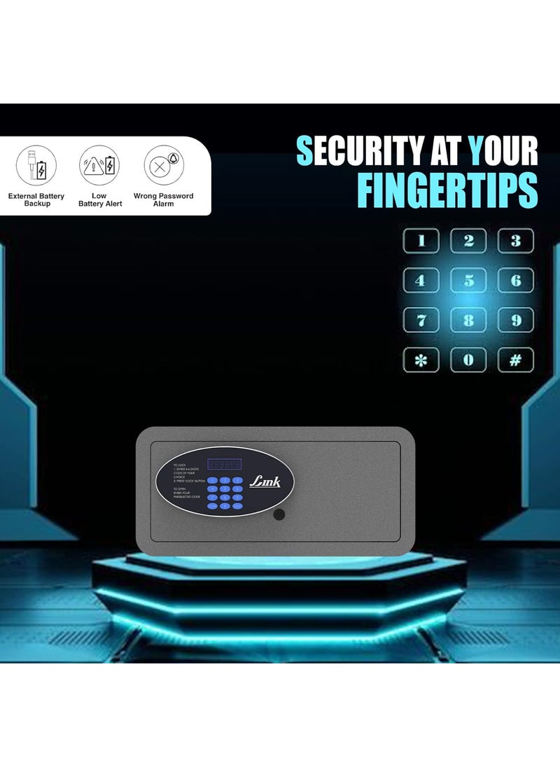 Link - Link Smart Citron Safe Locker for Home 28L Capacity Digital Lock PIN Access Emergency Super Password Motorized Mechanism Grey Free installation and 3 Year Domestic Warranty - Image 1