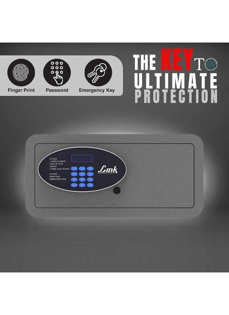 Link - Link Smart Citron Safe Locker for Home 28L Capacity Digital Lock PIN Access Emergency Super Password Motorized Mechanism Grey Free installation and 3 Year Domestic Warranty - Image 1