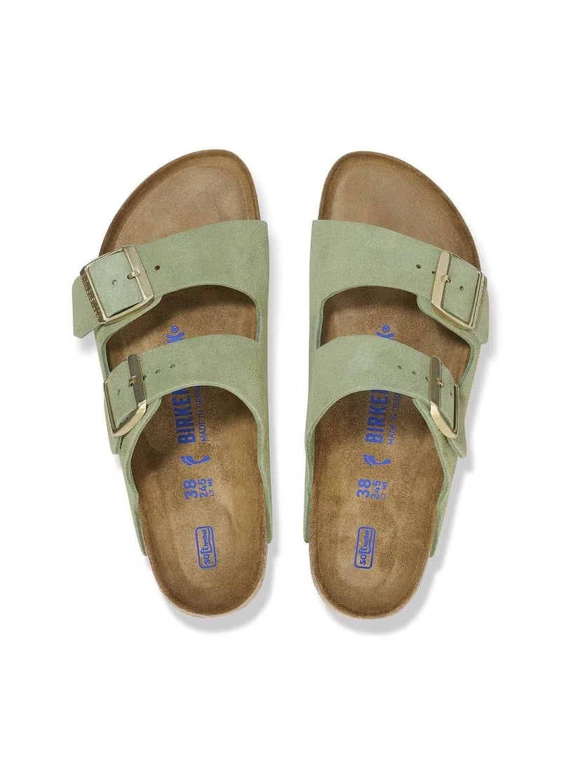 BIRKENSTOCK - Arizona Soft Footbed Suede Leather - Green Tea - Image 1